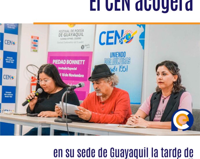 El Centro Ecuatoriano Norteamericano acogerá en su sede de Guayaquil la tarde de “Lectura de poesías”