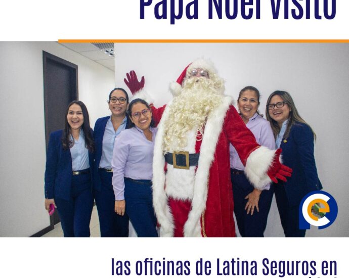 Papá Noel visitó las oficinas de Latina Seguros en navidad