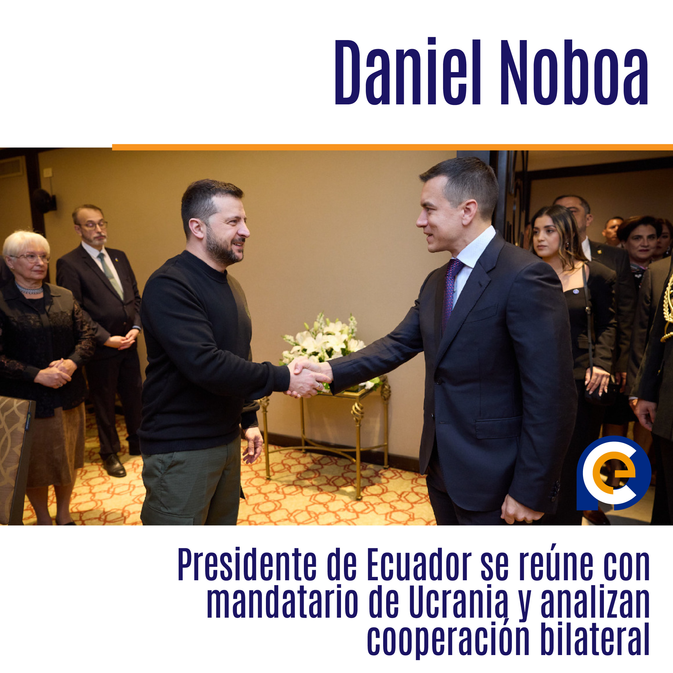 Presidente de Ecuador se reúne con mandatario de Ucrania y analizan cooperación bilateral