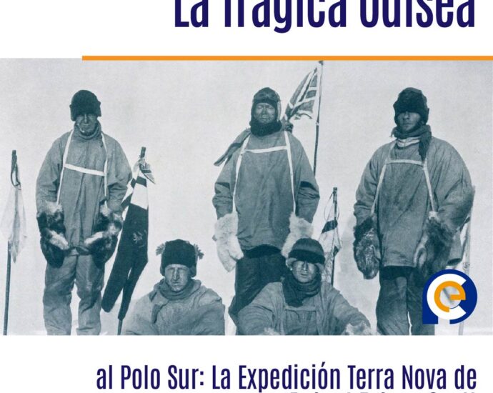 El capitán Scott y sus hombres llegan al Polo Sur en 1912, un mes después de Amundsen