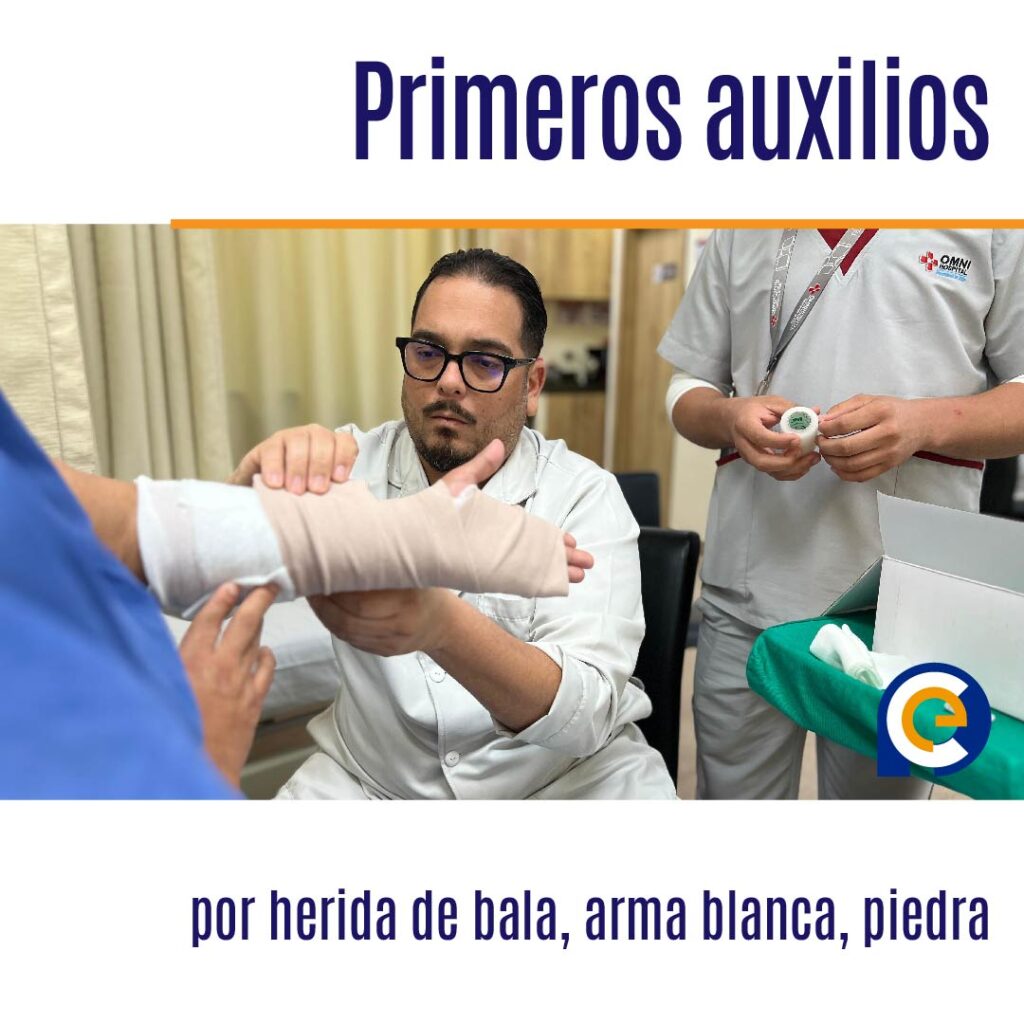 Primeros auxilios por herida de bala, arma blanca, piedra