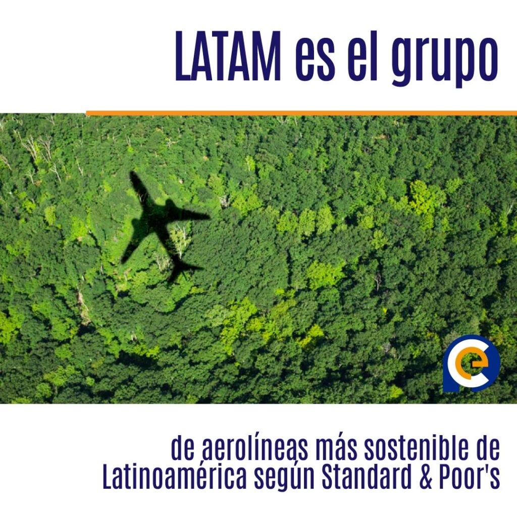 LATAM es el grupo de aerolíneas más sostenible de Latinoamérica según Standard & Poor's