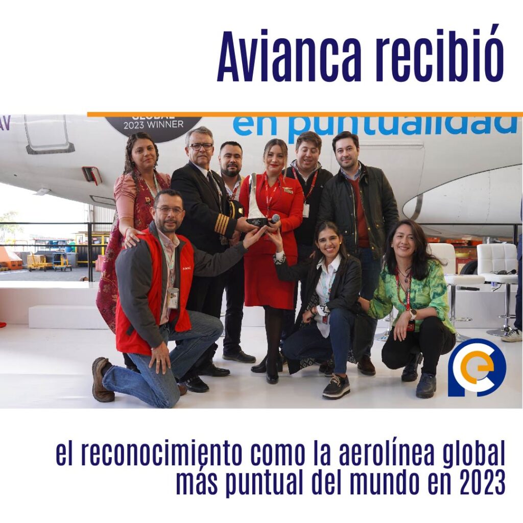 Avianca recibió el reconocimiento como la aerolínea global más puntual del mundo en 2023