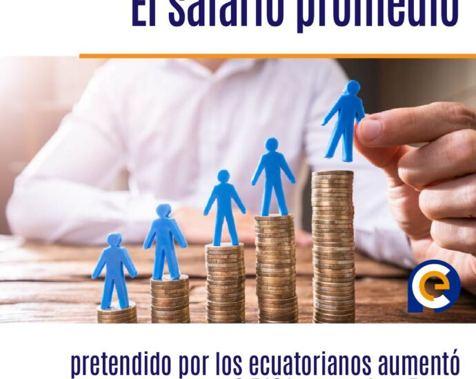 El salario promedio pretendido por los ecuatorianos aumentó 0,51% respecto a Enero