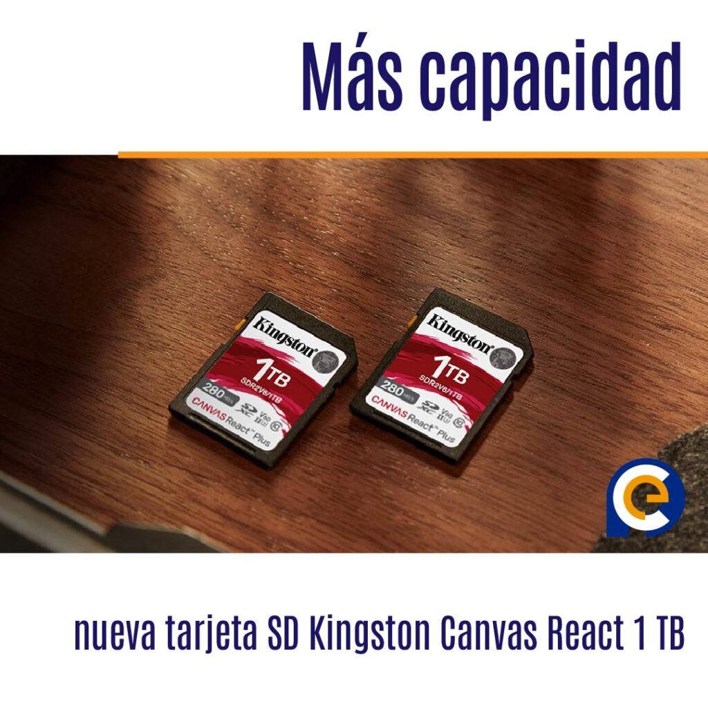 Más capacidad: nueva tarjeta SD Kingston Canvas React 1 TB