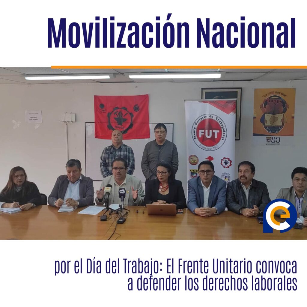 José Villavicencio, presidente del FUT, ratifica que la movilización por el #DíaDelTrabajo