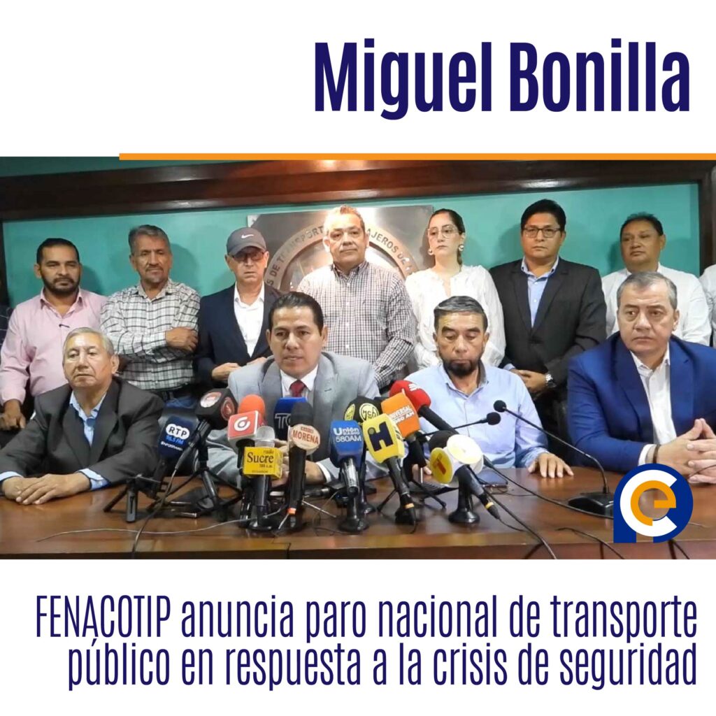 Miguel Bonilla, presidente de la Federación Nacional de Cooperativas de Transporte Público de Pasajeros de Ecuador (FENACOTIP)