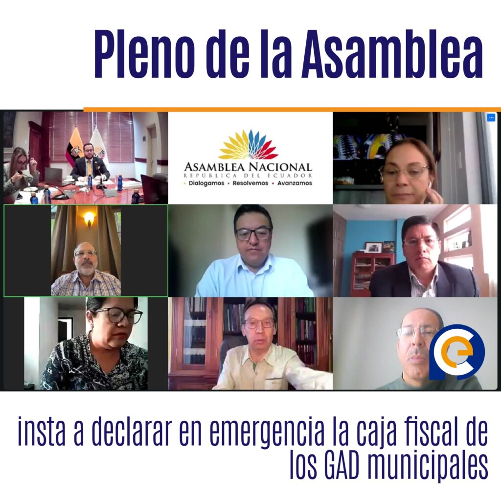 Pleno de la Asamblea Nacional insta a declarar en emergencia la caja fiscal de los GAD municipales
