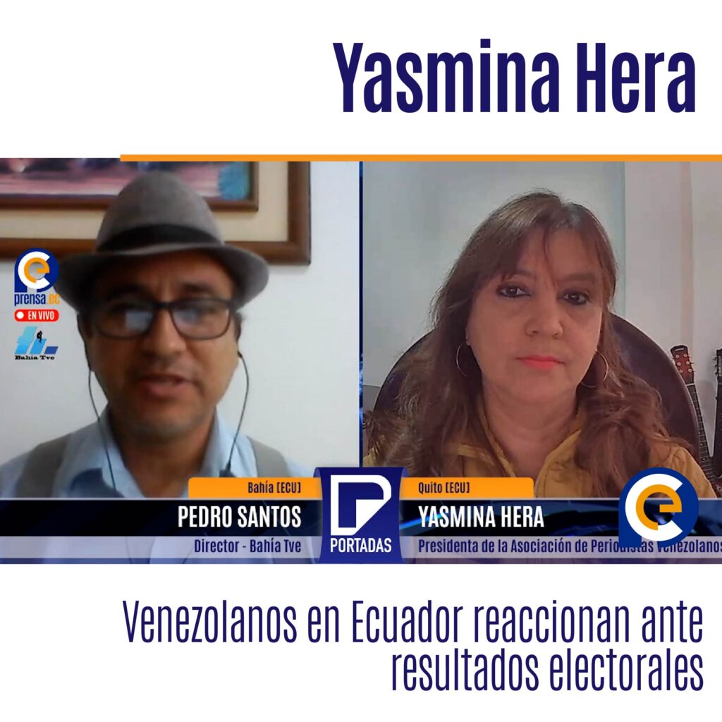 Yasmina Hera, presidenta de la Asociación de Periodistas Venezolanos en Ecuador,