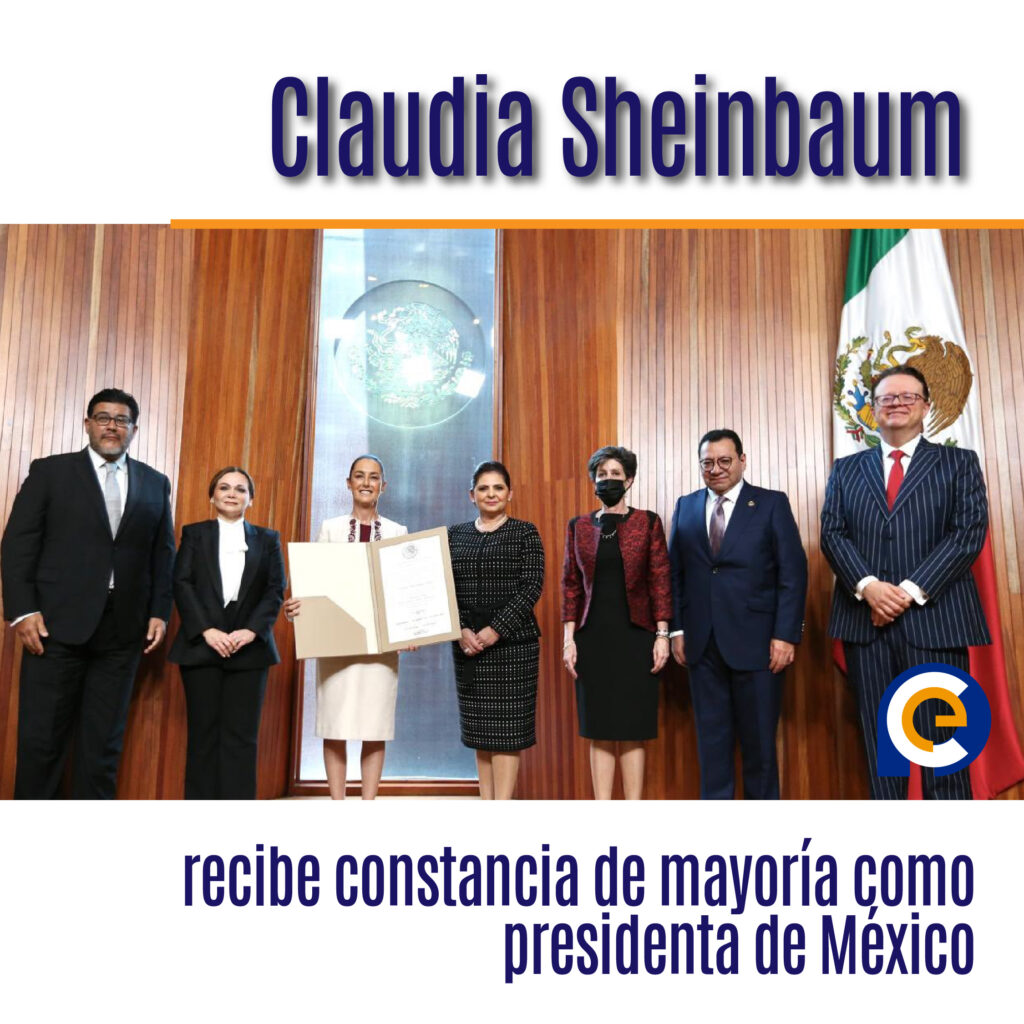 Claudia Sheinbaum recibe constancia de mayoría como presidenta de México