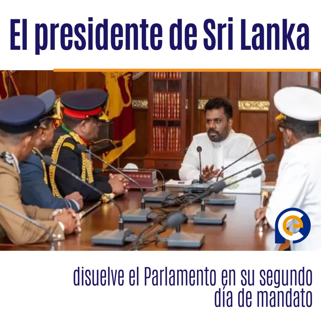 El presidente de Sri Lanka disuelve el Parlamento en su segundo día de mandato