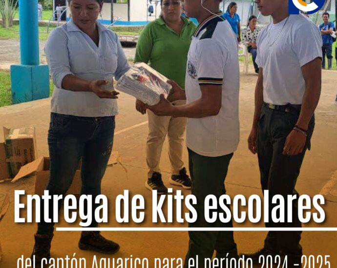 Entrega de kits escolares a estudiantes del cantón Aguarico para el período 2024 -2025