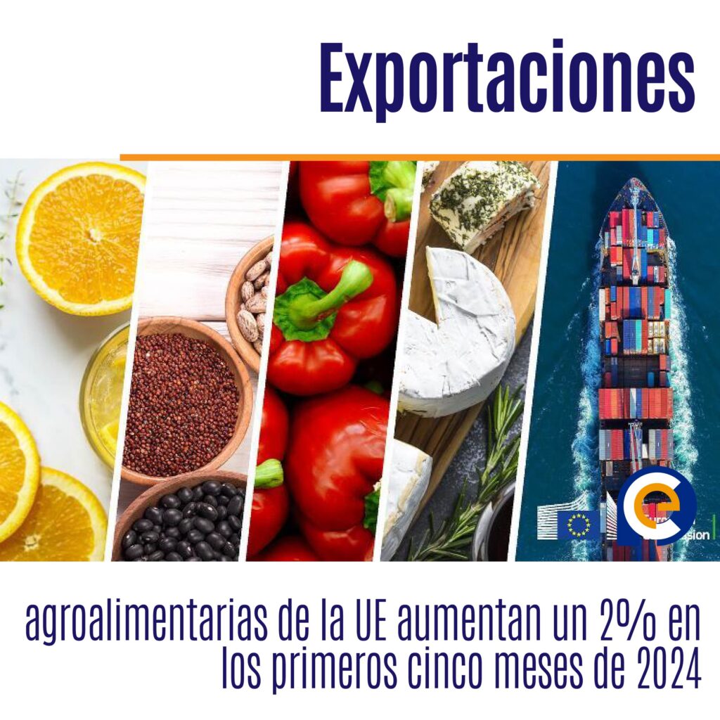 Exportaciones agroalimentarias de la UE aumentan un 2% en los primeros cinco meses de 2024
