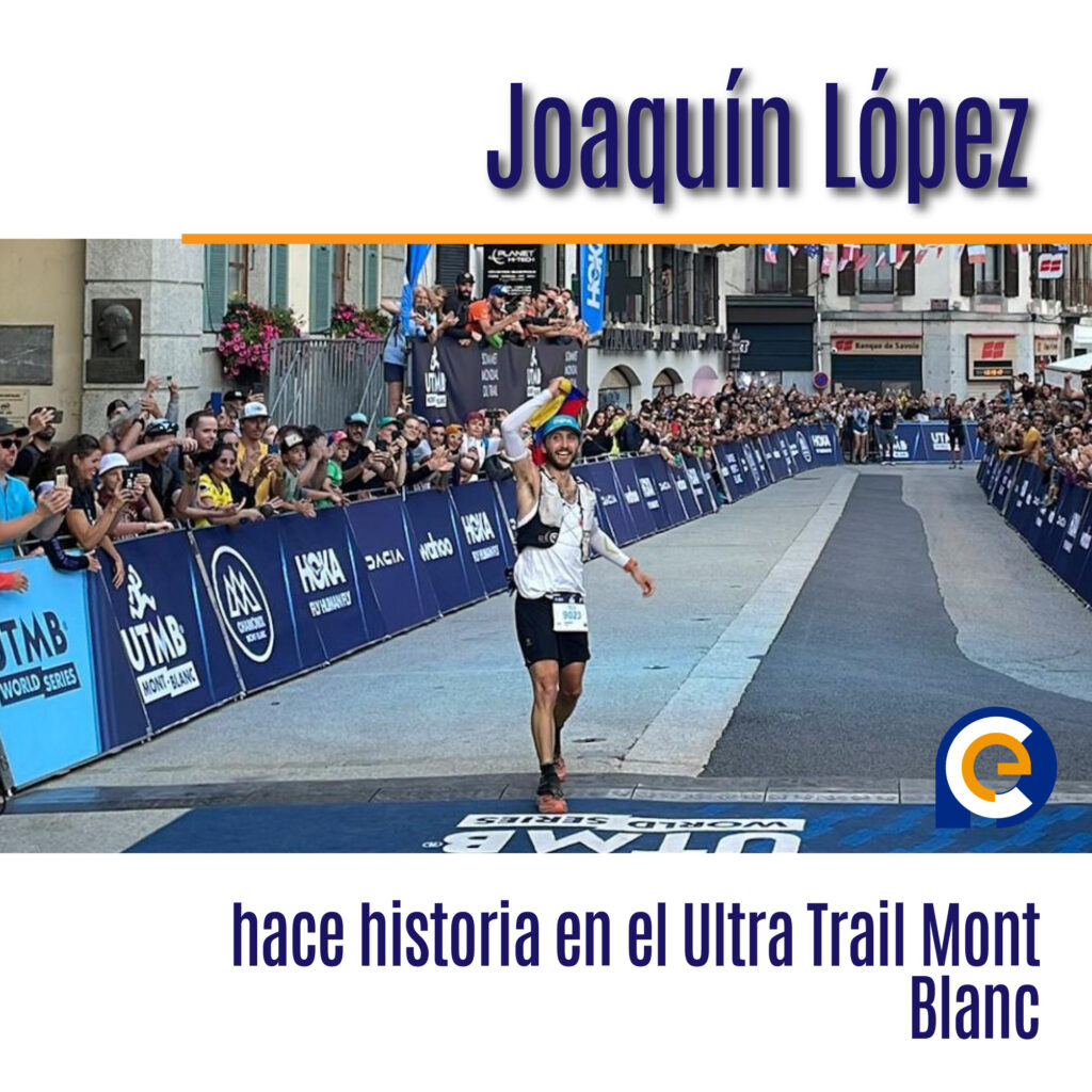 Copywrite para Facebook: 🏃‍♂️🇪🇨 ¡Joaquín López hace historia! Primer sudamericano en alcanzar el podio del Ultra Trail Mont Blanc, la carrera más desafiante del trail running mundial. ¡Un orgullo para Ecuador y Sudamérica! 👏 #somosnoticia @PrensaEc1 #DeporteÉlite #TrailRunning Copywrite para Instagram: 🏃‍♂️🇪🇨 ¡Orgullo ecuatoriano! Joaquín López se convierte en el primer sudamericano en subir al podio del Ultra Trail Mont Blanc. Un logro histórico que pone a Sudamérica en el mapa del trail running mundial. 🌍 #somosnoticia @PrensaEc1 #TrailRunning #DeporteÉlite Copywrite para Twitter: 🏃‍♂️🇪🇨 ¡Histórico! Joaquín López, primer sudamericano en el podio del Ultra Trail Mont Blanc. Un orgullo para Ecuador y Sudamérica. #somosnoticia @PrensaEc1 #DeporteÉlite #TrailRunning