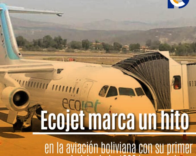 Ecojet marca un hito en la aviación boliviana con su primer vuelo tripulado 100% por mujeres