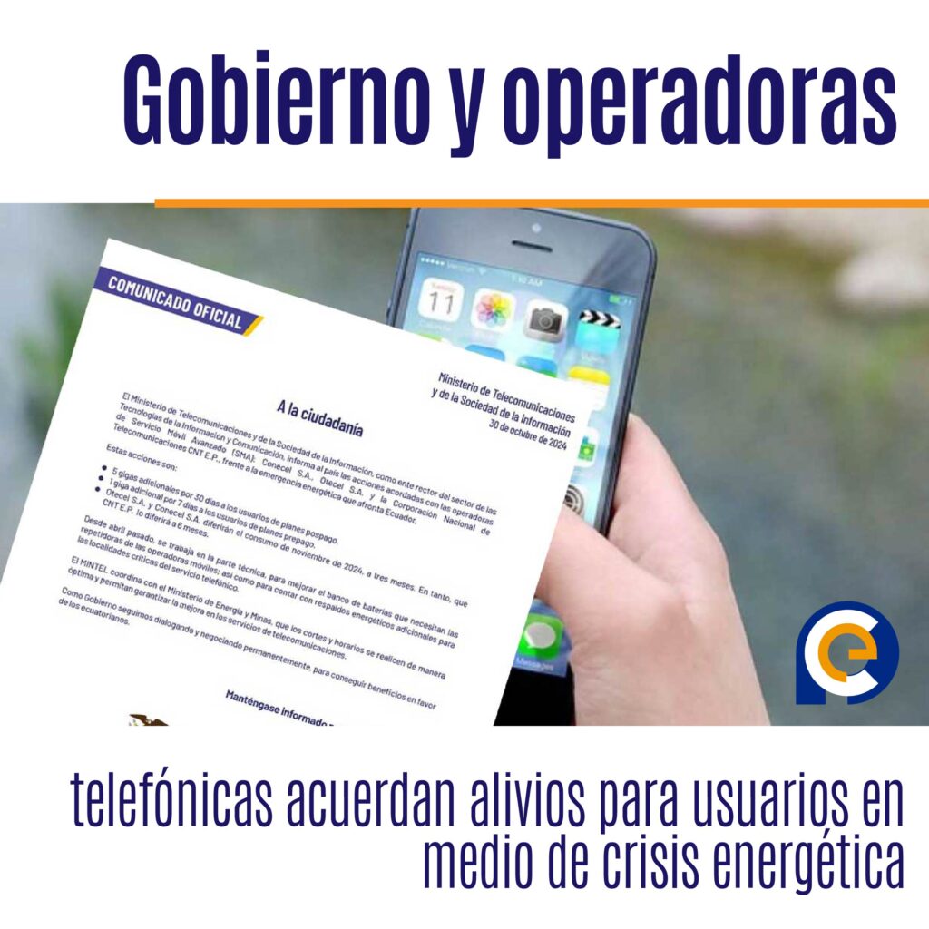 Gobierno y operadoras telefónicas acuerdan alivios para usuarios en medio de crisis energética