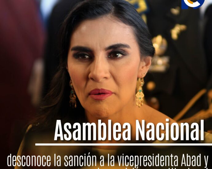 Asamblea Nacional de Ecuador desconoce la sanción a la vicepresidenta Abad y exige revisión constitucional