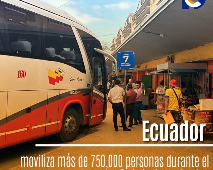 Ecuador moviliza más de 750,000 personas durante el feriado de noviembre