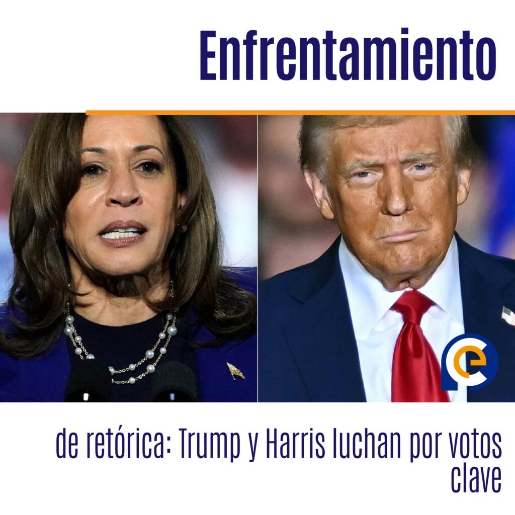Enfrentamiento de retórica: Trump y Harris luchan por votos clave