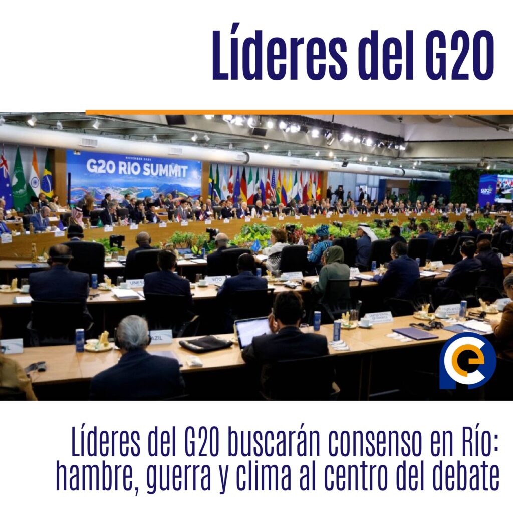 Líderes del G20 buscarán consenso en Río: hambre, guerra y clima al centro del debate