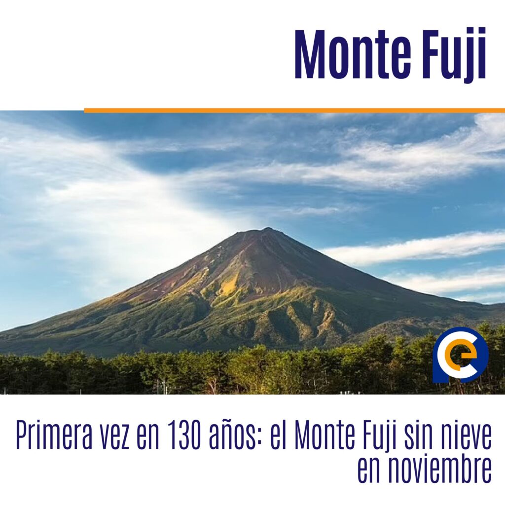 Primera vez en 130 años: el Monte Fuji sin nieve en noviembre