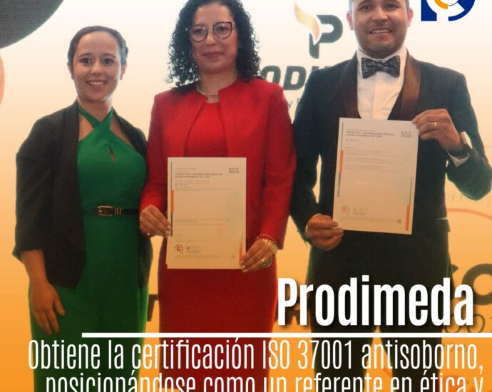 Prodimeda obtiene la certificación ISO 37001 antisoborno, posicionándose como un referente en ética y transparencia en su sector