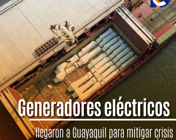 Generadores eléctricos llegaron a Guayaquil para mitigar crisis energética