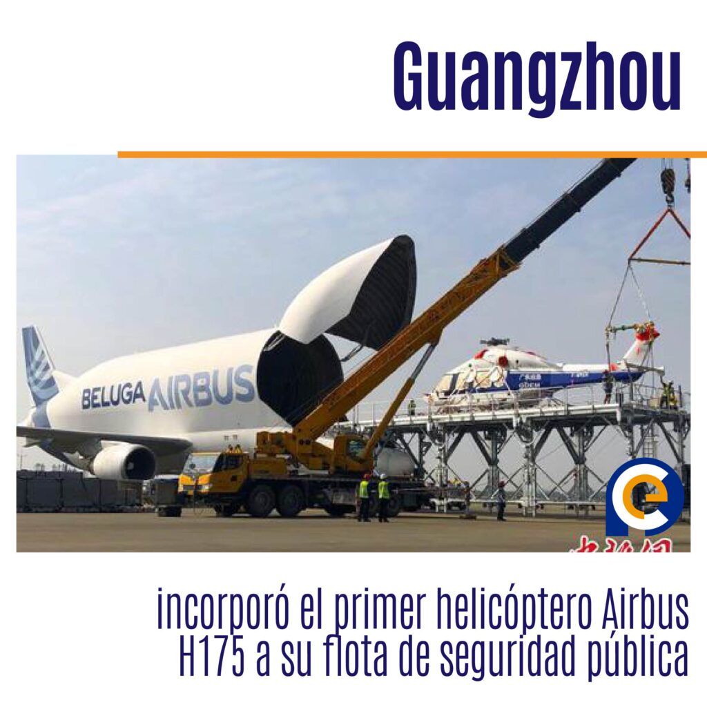 Guangzhou incorporó el primer helicóptero Airbus H175 a su flota de seguridad pública