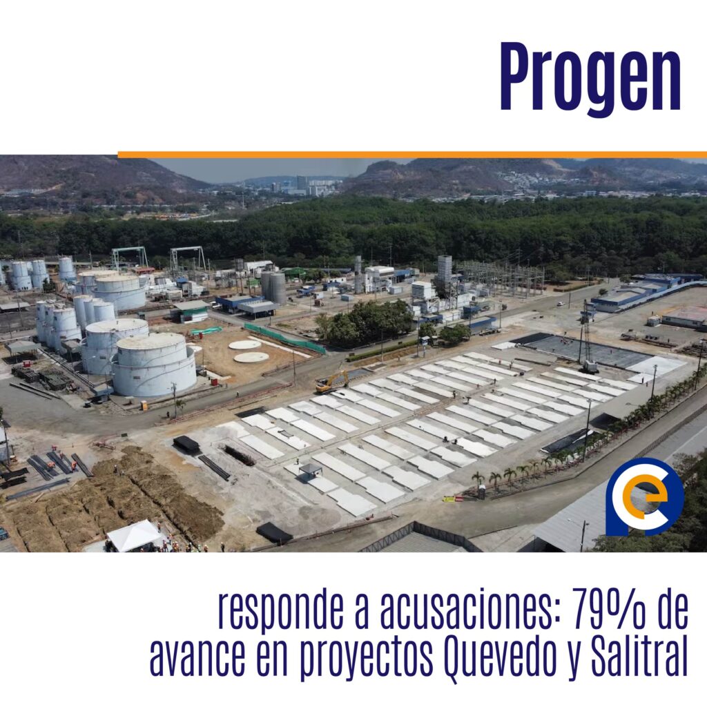 Progen responde a acusaciones: 79% de avance en proyectos Quevedo y Salitral