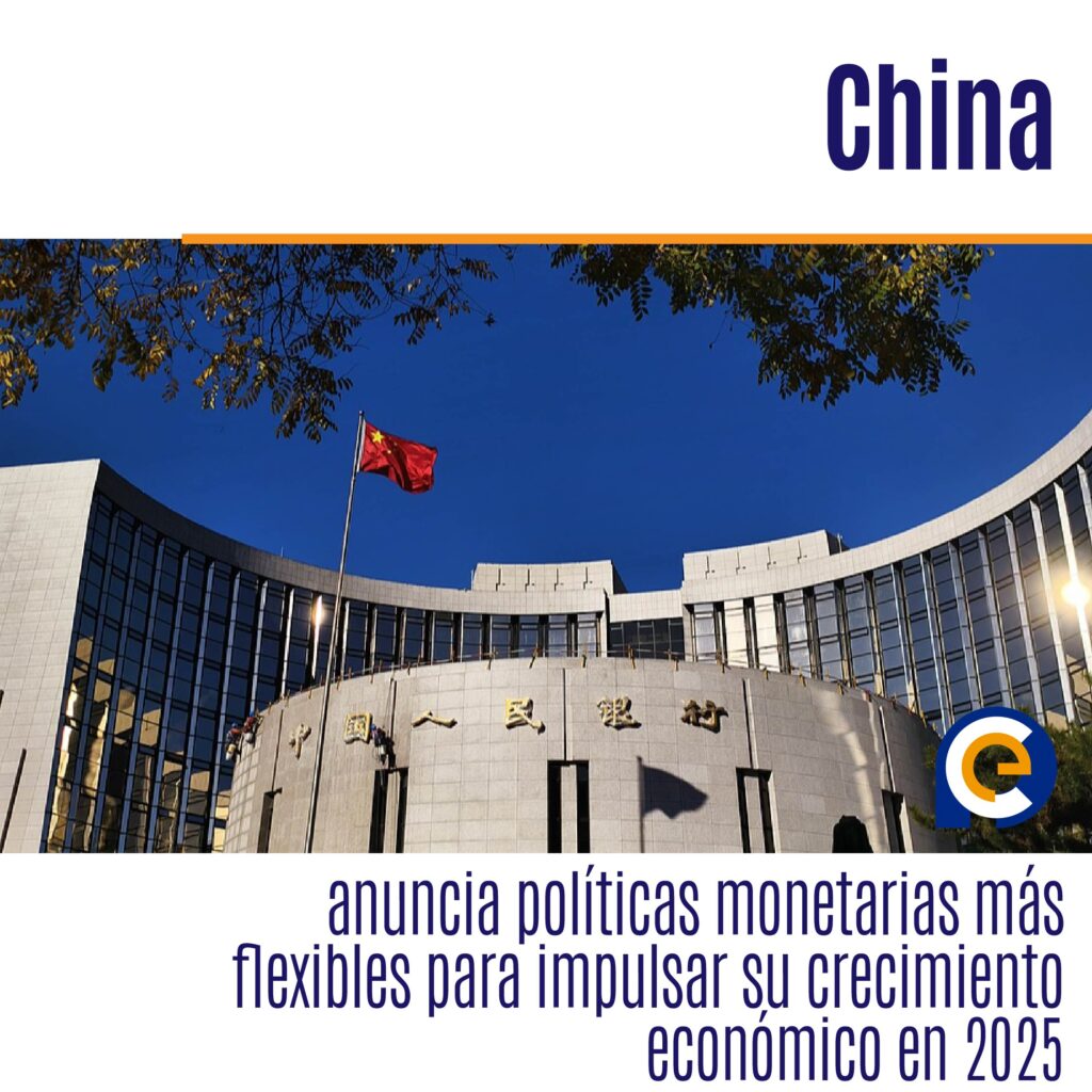 China anuncia políticas monetarias más flexibles para impulsar su crecimiento económico en 2025
