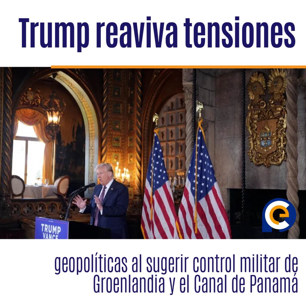 Trump reaviva tensiones geopolíticas al sugerir control militar de Groenlandia y el Canal de Panamá