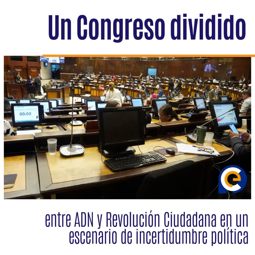 Un Congreso dividido entre ADN y Revolución Ciudadana en un escenario de incertidumbre política