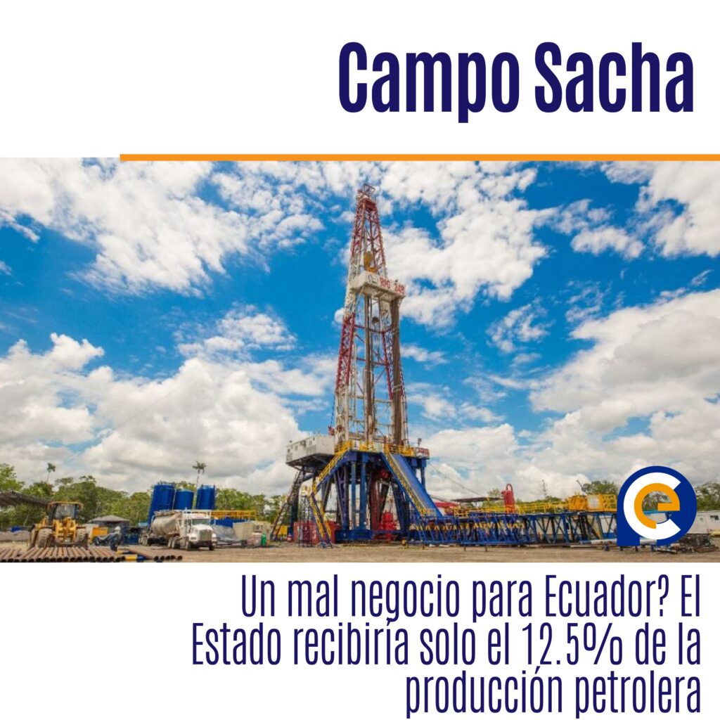 Campo Sacha: ¿Un mal negocio para Ecuador? El Estado recibiría solo el 12.5% de la producción petrolera
