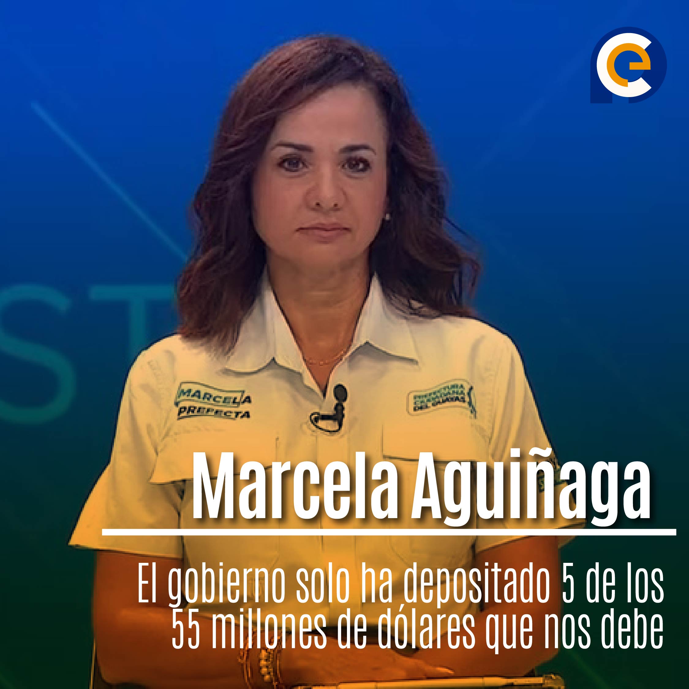 Marcela Aguiñaga: "El gobierno solo ha depositado 5 de los 55 millones de dólares que nos debe"