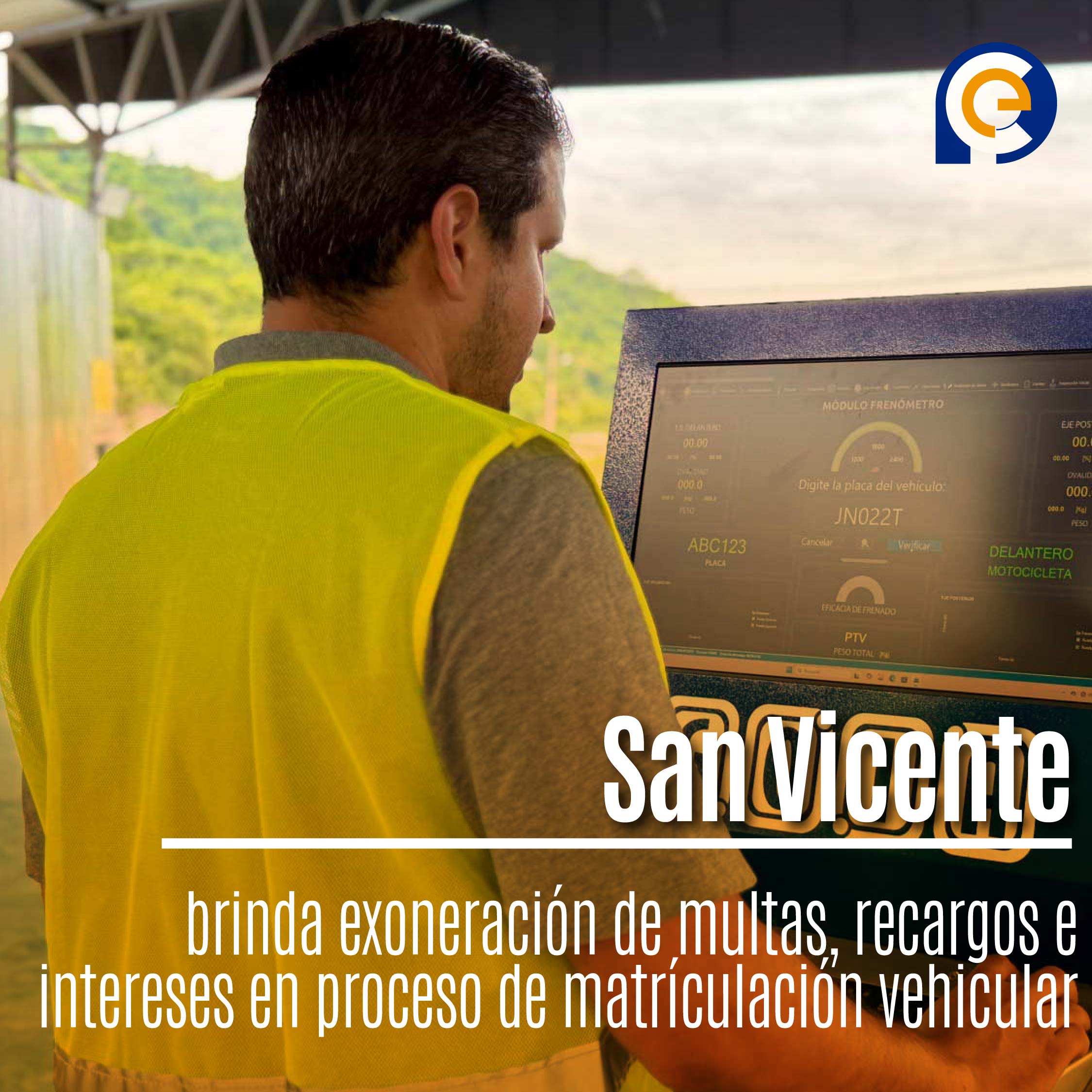 San Vicente brinda exoneración de multas, recargos e intereses en proceso de matrículación vehicular