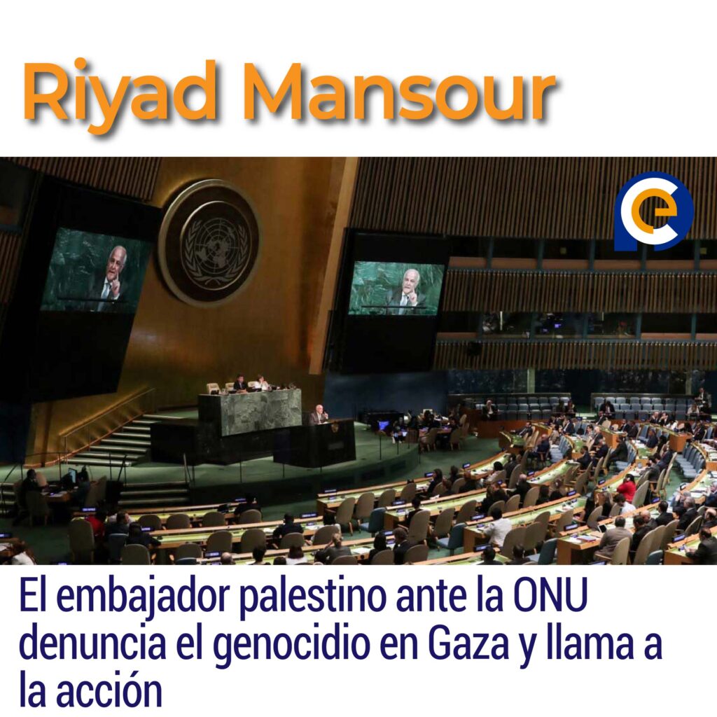 El embajador palestino ante la ONU denuncia el genocidio en Gaza y llama a la acción