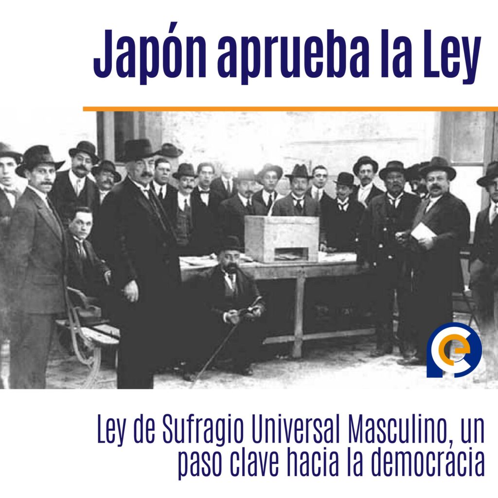 Japón aprueba la Ley de Sufragio Universal Masculino, un paso clave hacia la democracia