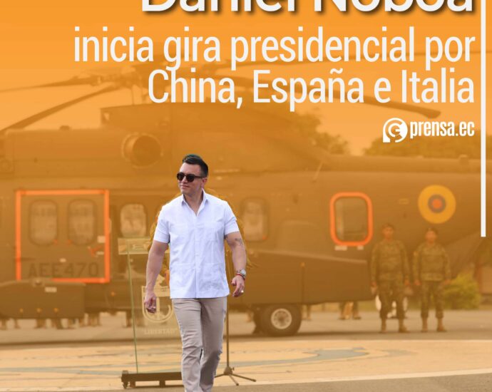 Daniel Noboa inicia gira presidencial por China, España e Italia
