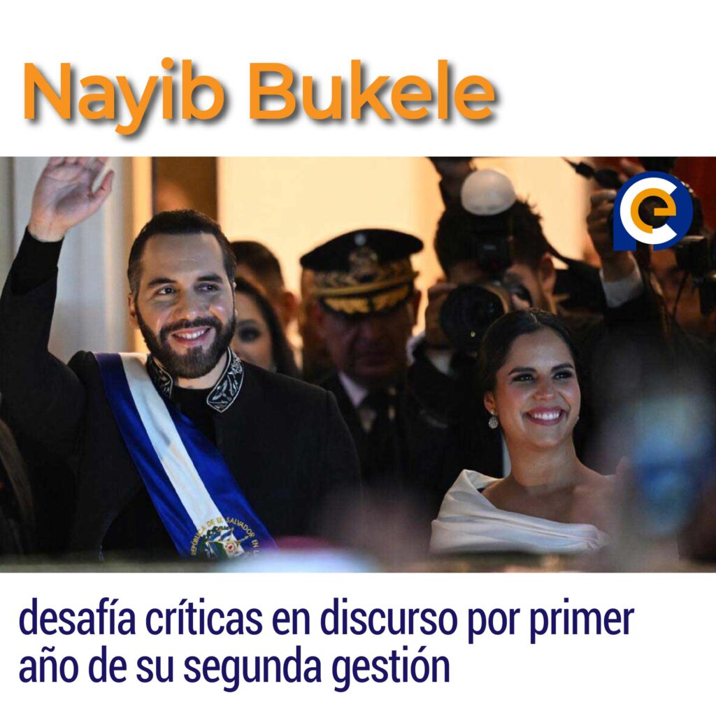Nayib Bukele desafía críticas en discurso por primer año de su segunda gestión