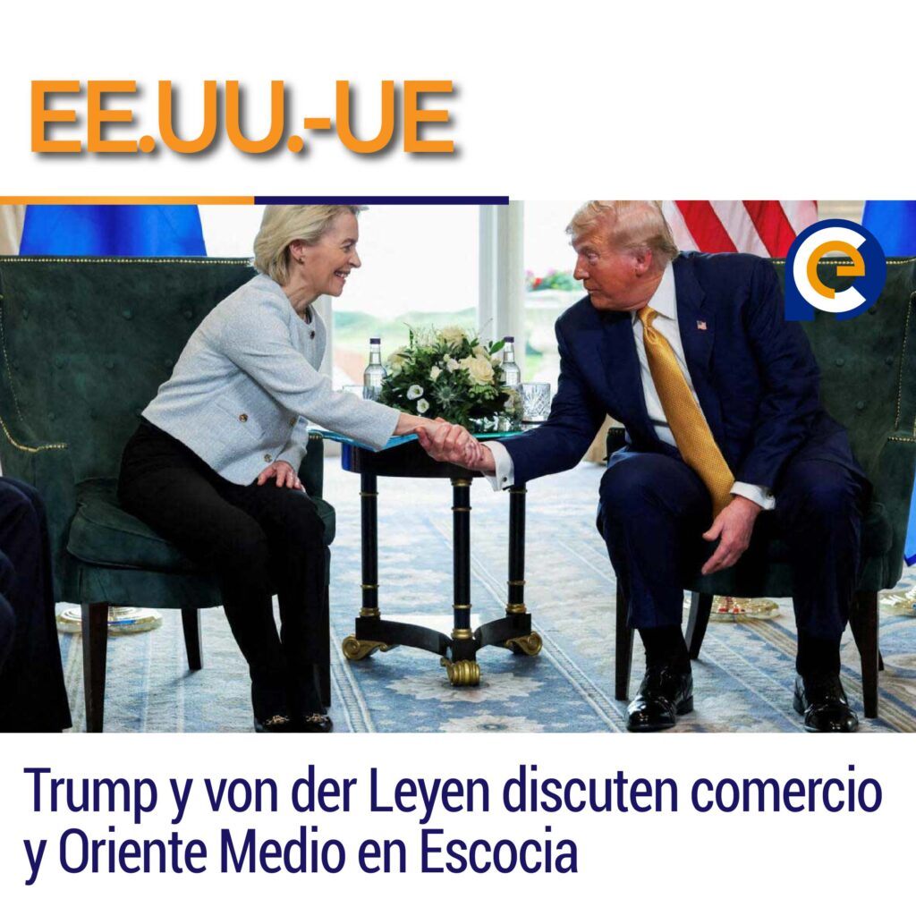 Trump y von der Leyen discuten comercio y Oriente Medio en Escocia
