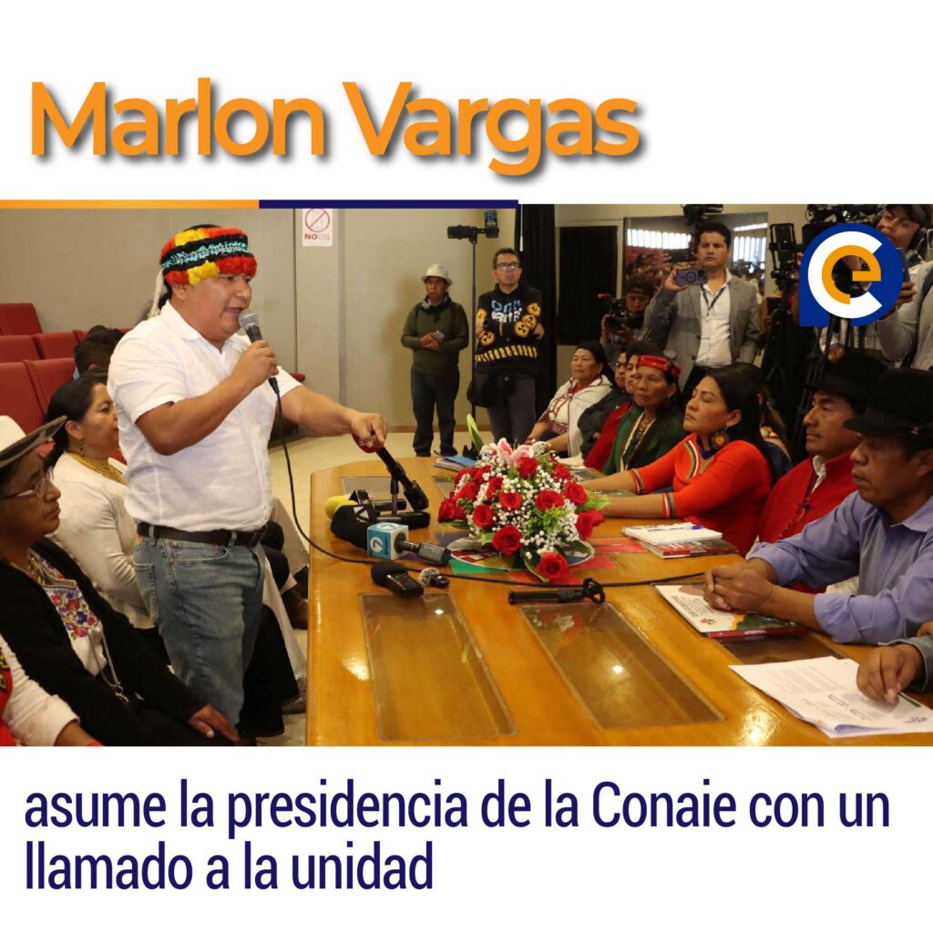 Marlon Vargas asume la presidencia de la Conaie con un llamado a la unidad