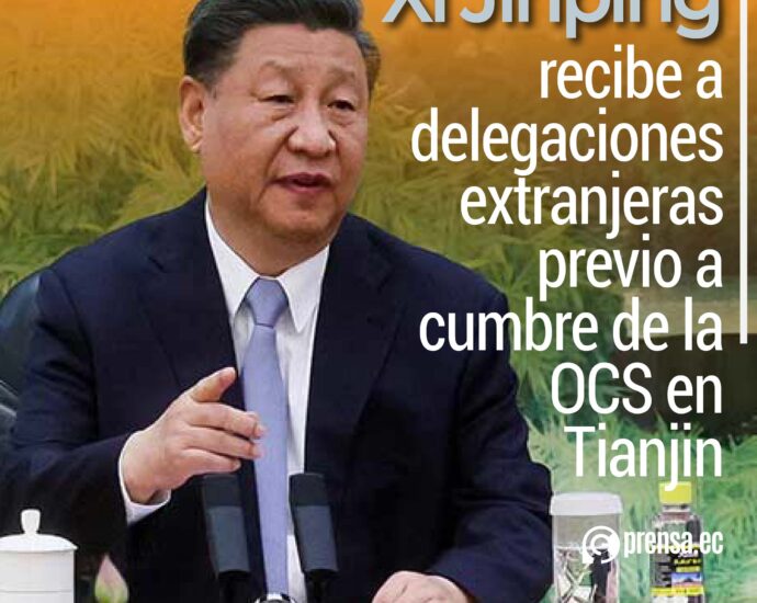 Xi Jinping recibe a delegaciones extranjeras previo a cumbre de la OCS en Tianjin