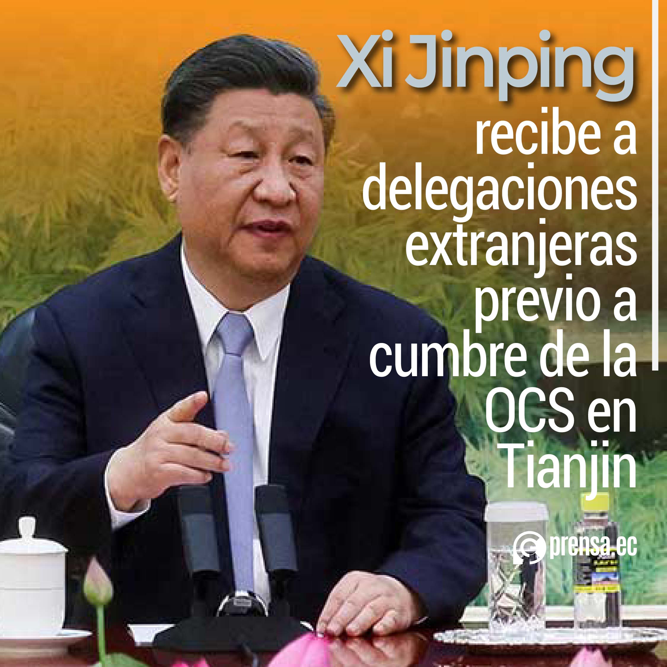 Xi Jinping recibe a delegaciones extranjeras previo a cumbre de la OCS en Tianjin
