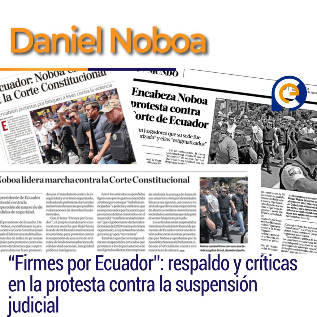“Firmes por Ecuador”: respaldo y críticas en la protesta contra la suspensión judicial