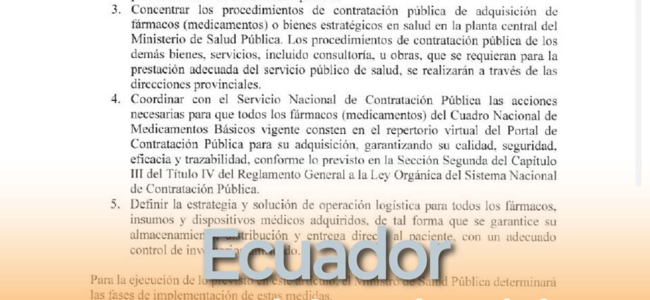 Ecuador crea Comité Nacional de Salud Pública para fortalecer servicios esenciales