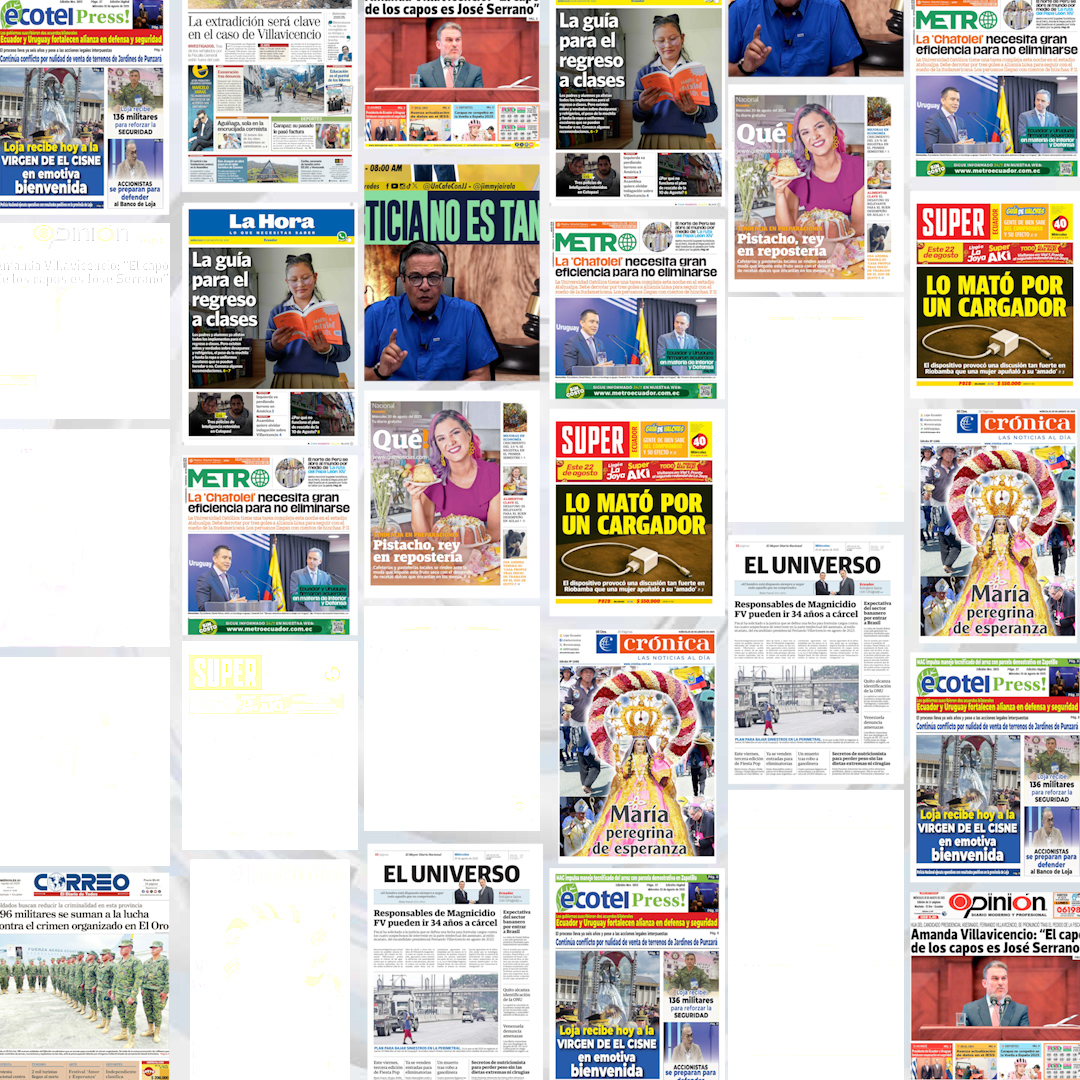 Portadas ecuatorianas: Caso Villavicencio y seguridad ciudadana dominan la agenda