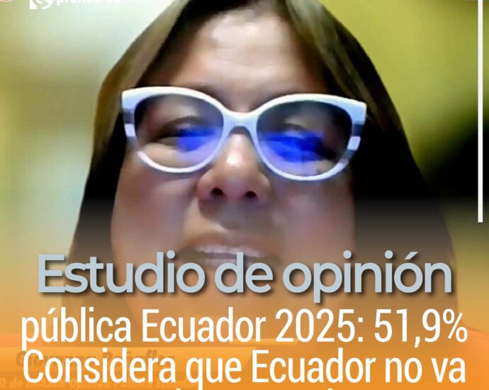 Estudio de opinión pública Ecuador 2025: 51,9% Considera que Ecuador no va por buen camino