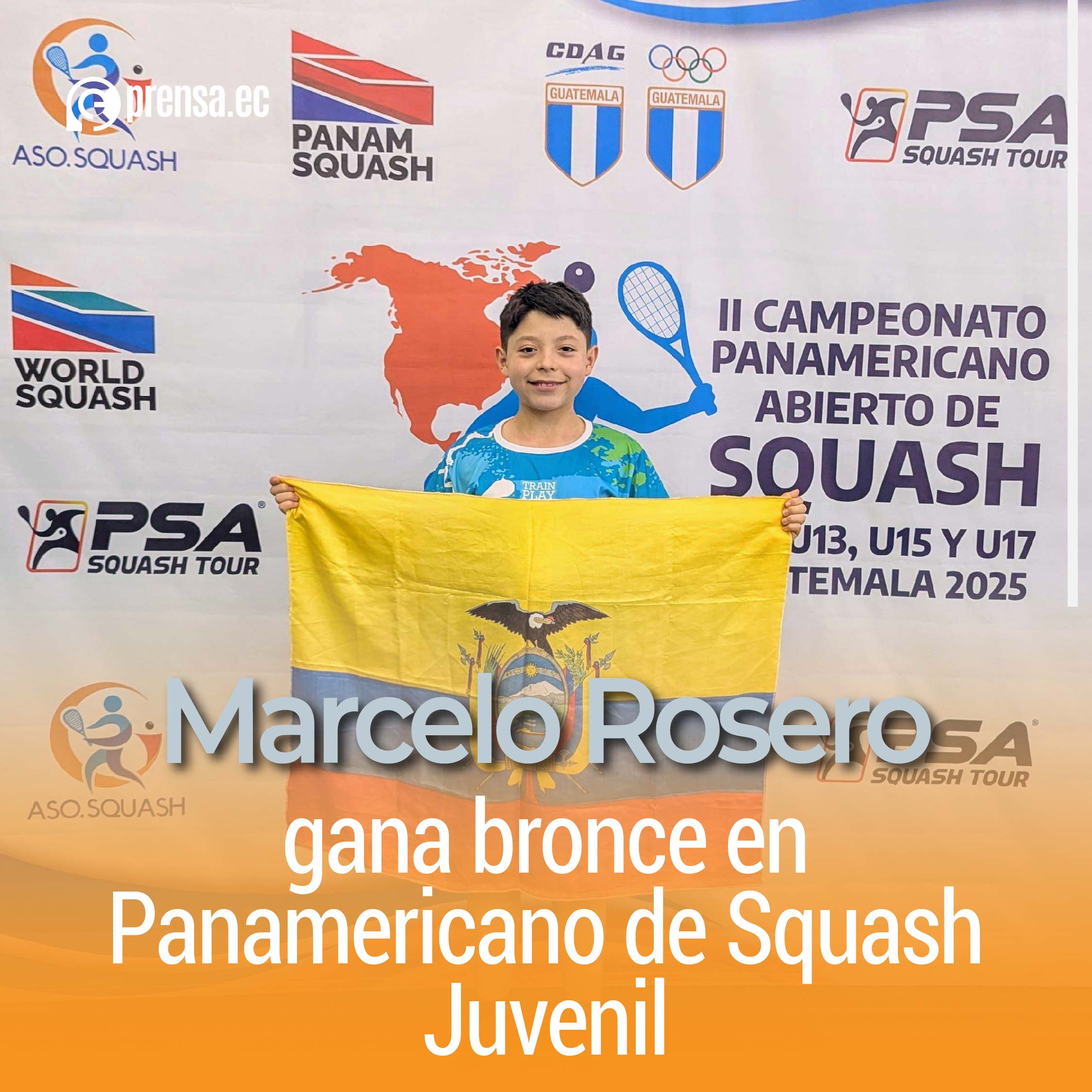 Marcelo Rosero gana bronce en Panamericano de Squash Juvenil