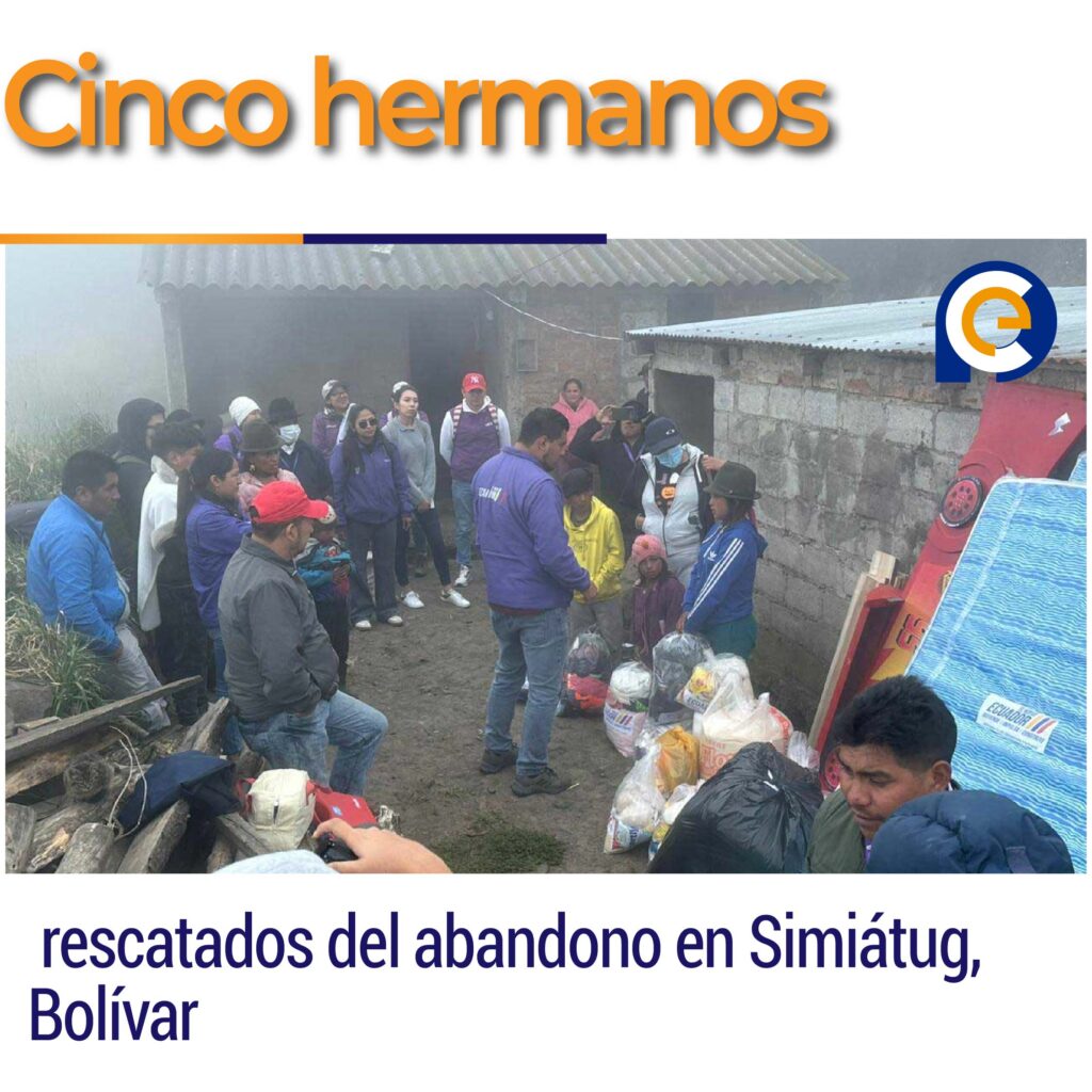 Cinco hermanos rescatados del abandono en Simiátug, Bolívar