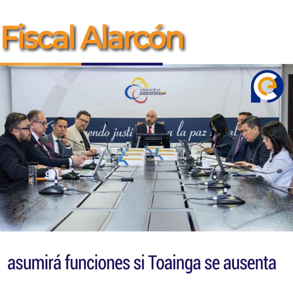 Fiscal Alarcón asumirá funciones si Toainga se ausenta